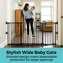 Toddleroo by North States - Deluxe Dcor Universal Fit Safety Gate: Hardware Mounted Extra Wide Metal Baby Gate with Tall Baseboard Mounts, Adjustable Child Gate; 38.3" to 72" Wide; 30" Tall; Black