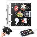 8 Pcs Mini Enamel Pin Display Book Gift Clear Collection Travel Trading Binder Holder Badge Book Storage Organizer up to 36 1-inch Enamel Pins for Travel Collectors (Black,4.61x3.94 in)