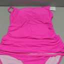 Eomenie Women's Swimsuit Tankini Tummy Control Bathing Suits Two Piece Full Coverage Slim Swim Suits with High Waisted Bottom (Large, Hot Pink)