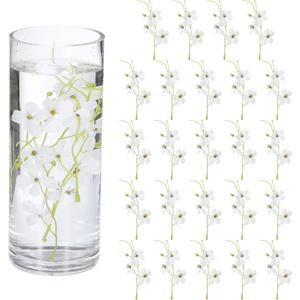 uxcell 24Pcs Floating Flowers for Centerpieces, White Pea Flower Silk Faux Flower Heads for Floating Candles Vases Filler Party Home Table Wedding Centerpieces Decoration