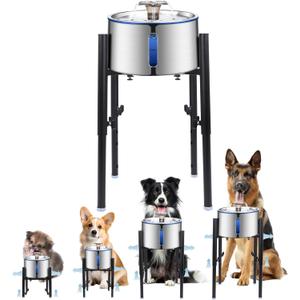 Adjustable Stand for Dog Water Fountains and Pet Slow Water Feeder - Compatible with Automatic Water/Food Dispensers | Width and Height Elevated Holder for Dog Water Bowl Dispenser