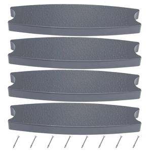 Maasechs 4 Pcs 18" Pool Ladder Steps Replacement Universal Swimming Pool Ladder Steps for Inground and Above Ground Heavy Duty Molded Plastic Stairs with 8 Pcs Stainless Steel Bolts (Gray)