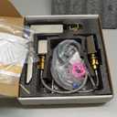 BESy Waterfall Roman Tub Faucets, Deck Mount Bathtub Faucets Set, Garden 3 Holes Two Handles Widespread Bath Tub Filler Tub Faucets with Valve, cUPC Supply Hoses, Brushed Nickel