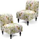 Liykimt Armless Accent Chair Cover Slipcover,Slipper Chair Cover Super Fit Stretch Spandex Removable Washable for Armless Chair Furniture Protector Covers for Living Dining Room Hotel (Beige/Olive Green)