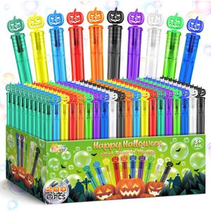SpringFlower 200 PCS Halloween Party Favor, Bubble Wands for Kids, Halloween Treats Toys, Girls Boys Classroom Prizes, Halloween Gifts For Trick Or Treating