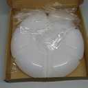 Zhehao 6 Pcs Plastic Divided Serving Trays with 60 Pcs Disposable Fork, 7 Compartments Round Chip Dip Plate, Petal Shape Platter, 10.6'' Snacks Serving Dish for Party Candy Nuts Fruits (White)