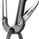 Titanium Carabiner Clip for Keys, Multifunctional EDC Keychain with Keyring, Backpack Accessory (02 Grey-knife)