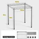 Heavy-Duty 1-Tier Chrome Metal Wire Shelving Unit, 14x14x15 Inch, 350 lbs