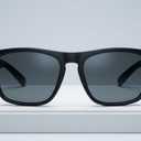 ShadyVEU Super Dark Black Lens Round Sunglasses UV Protection Spring Hinge Soft Matte Frame Fashion Shades