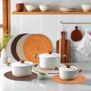 Defined Deco13 Inches Round Woven Placemats Set of 4 for Kitchen Dining Table, Trivets for Hot Pots and Pans, Boho Placemats Table Decor for Thanksgiving