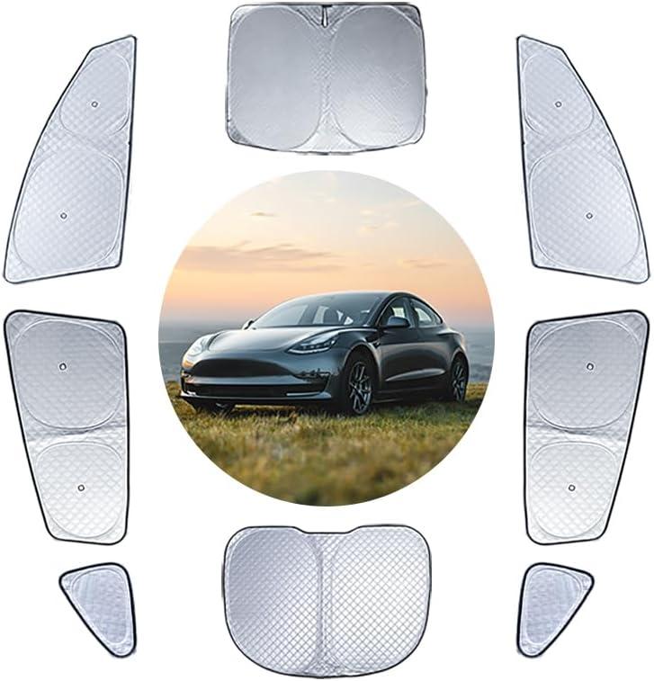 Upgraded Camping Privacy Curtain 8 Pieces for Tesla Model Y 2020-2025 Window Sunshade for Tesla Model Y Juniper Camping Shades Windshield Sunshade Privacy Screens forTesla Camping Accessories