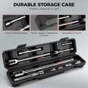 HORUSDY 10-Piece Dual-Drive Breaker Bar Set, Heavy-Duty Torque Kit with 360 Rotatable Head, Premium Cr-V Steel, Spring-loaded Detent Ball, Extension Bars & Socket Adapters, Durable Storage Case