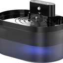 PEKTACO Wireless Cat Water Fountain: Pet Water Fountain Battery Operated, 74oz/2.2L Automatic Cat Water Dispenser Rechargeable Drinking Fountain for Cats Indoor with Motion Sensor, Black