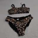 AI'MAGE Women's High Cut Bikini Set 2 Piece Sporty Bathing Suit V-Shape Swimsuit Bottoms with Trim L