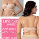 Women's Push up Strapless Bra for Large Breasts with Clear Straps, Never Move On Party Cup B/C/D/DD/DDD/G