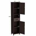 Homhedy 67" H Tall Bathroom Storage Cabinet with Barn Doors and Drawer