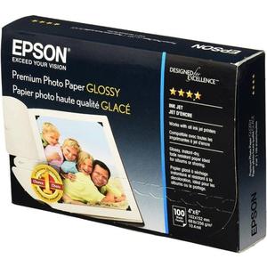 Epson S041727 Premium Photo Paper, 68 lbs., High-Gloss, 4 x 6 (Pack of 100 Sheets),White (4x6 Inches)