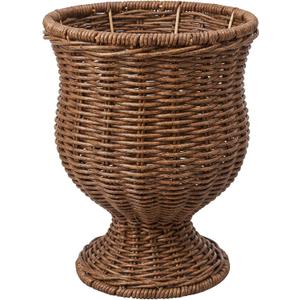 Handwoven Boho Wicker Planter Basket, Woven Decorative Storage Basket and Planter for Porch Patio Backyard Home Garden (Brown)