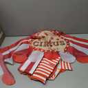 Preboun 3 Pcs Circus Tent Decorations Carnival Circus Theme Party Decorations Carnival Tent Banner Striped Pennant for Clown Theme Birthday Party Classroom Supply (Red White)