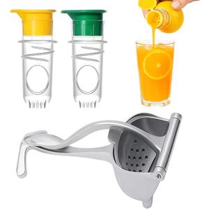 3 Piece Set with 2 Plastic and 1 Stainless Steel Citrus Press, Lemon Lime Squeezer, Hand Held Juicer Squeezer, Compact Design for Easy Juicing, Durable Kitchen Tool