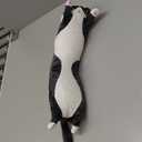 Black Cat Long Plush Pillow Kitty Stuffed Animals Soft Sleeping Throw Pillow Doll Toy Gift(Black,18inches)