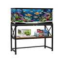 RANXFLOAT 30 Gallon Fish Tank Stand, Aquarium Stand with 2Tier Storage Shelves, Rustic Brown Metal Frame Turtle Tank,Adjustable Height Design (30 Gallon)