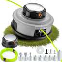 Upgraded Weed Eater Head with Steel Knob,Easy Feed Trimmer Head Weed Wacker Head for Echo,Stihl,Dewalt,String Trimmer Replacement Head with 12ft 095" Trimmer Line,11 Adapts,Simple Tap& Go (Grey)
