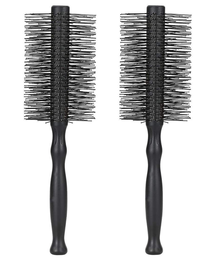 PERFEHAIR Large Round Hair Brushes for Women - 2-Pack, Gentle Nylon Bristles for Blowouts, Styling & Curling, Ideal for Medium to Long Hair