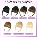 Yorda Bangs Hair Clip 100% Human Hair Clip in Bangs Fringe with Temples Wispy/French Bangs for Women Natural Looking for Daily Use (Wispy Bangs, Brown Black)