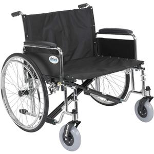 Drive Medical Sentra EC Heavy Duty Extra Wide Wheelchair with Various Arm Styles Arms, Black, 30