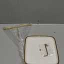 Jewelry Holder Stand with Ceramic Base: 12" Tall Necklace Organizer Rack, Tree Design Display Storage for Necklaces, Bracelets, Rings, Earrings, Aesthetic Room Decor for Girls and Women, Gold (6.7" Base, White)