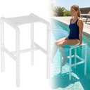 24 Inch Swim Up Pool Stools for Underwater Use Heavy Duty Stainless Steel Submerged Pool Chair for in Pool Pre-Weighted Pool Stools Waterproof Poolside Chair for Pool Lounging Pool Bar Patio Deck