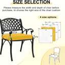 downluxe Waterproof Outdoor Chair Cushions Set of 4, 19" x 19" x 3" Patio Chair Cushion with Non-Slip Ties & Handle, Square Outdoor Cushion for Patio Furniture with Removable Cover, Yellow