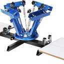 VEVOR Screen Printing Machine, 4 Color 2 Station, 360 Rotable Silk Screen Printing Press, 21.2 x 17.7in / 54 x 45cm Screen Printing Press, Dual-Layer Positioning Pallet for DIY T-Shirt Printing