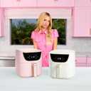 Paris Hilton Air Fryer, Large 6-Quart Capacity, Nonstick Made without PFAS, Touchscreen Display, 8-in-1 (Air Fry, Roast, Broil, Bake, Reheat, Keep Warm, Pizza, Dehydrate), Dishwasher Safe, White
