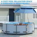 Above Ground Pool Umbrellas, Outdoor Pool Sunshade for Oval or Rectangular Swimming Pools, Multi-functional Patio Umbrella for Garden, Must have Pool Accessories (7.2FT)