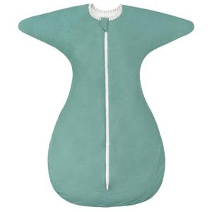 ZIGJOY Shark-Fin Transitional Swaddle for Newborn - 2.5 Tog Rayon Made from Bamboo Transition Swaddle Sleep Sack 3-6 Months Baby Arms Up Swaddle Blanket with 2-Way Zipper, Mint Green