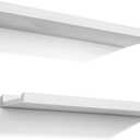 Love-KANKEI Floating Shelves Wall Mounted Set of 2, 24 Inch Wood Storage Wall Shelves for Bedroom Living Room Bathroom Kitchen Office and More White