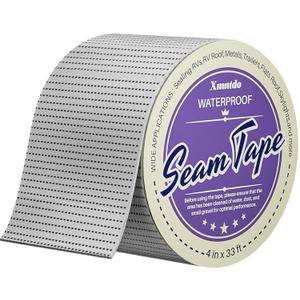 Waterproof Seam Tape, 4 Inch x 33 Feet RV Roof Seam Tape for Repair, Leaks, Heavy Duty Adhesive Tape for RVs Roof Joints Bonds All Surfaces, Weatherproof & UV Resistance Leaks Repair Tapes