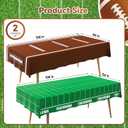 4 x Football Party Decorations Disposable Tablecloth - 2 Pack Plastic Table Covers with Touchdown Field and Football Design, for Birthday, Game Day, Tailgate and Big Game, 54 x 108 Inch
