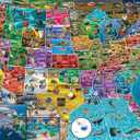 Playjigs USA Map Puzzle  A Vibrant 1000-Piece Journey Across America! with Colorful Details Showing Each State's Features, This Educational Puzzle Makes Learning About The U.S. Fun for Everyone.