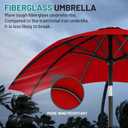 AreShark 10 FT Outdoor Patio Umbrella, Patio Table Umbrella with Push Button Tilt and Crank, Outdoor Patio Umbrellas with 8 Fiberglass Ribs, Patio Umbrellas for Market, Garden, Pool (Red)