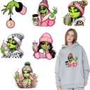 6 Sheets Iron on Transfers Christmas Iron on Patches Christmas Dtf Transfers Ready to Press Cute Monster Design Xmas Heat Transfers Ready to Press Winter Iron on Decals for T Shirts Clothing