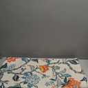 DriftAway Ada Floral Botanical Print Flower Leaf Lined Thermal Insulated Room Darkening Blackout Window Curtains 2 Layers Set of 2 Panels Each 52 Inch by 36 Inch Orange Teal Beige Linen