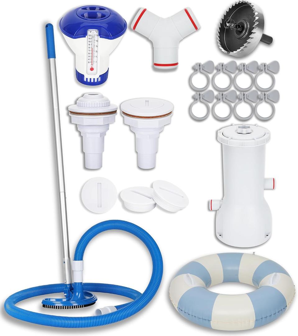 Upgraded Stock Tank Pool DIY Starter Kit, with 1000GPH Filter Pump Set
