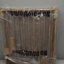 No Pawblems Free Standing Dog Gate with Door, 30'' Tall Foldable Dog Fence for Indoor & Outdoor, Up to 78 Inch Extra Wide Puppy Gate for Stairs, Hallways, Doorways, Deck, Yard (Wood Pattern, 3 Panels)