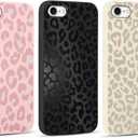 3 Pack Cute Cheetah Print for iPhone 7/8/SE 2020/SE 2022 4.7" Phone Case, Leopard Aesthetic Design Cases Soft Silicone Slim TPU Shockproof Protective Fundas for Women Girls