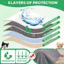 Loiion Cat Scratch Furniture Protector - Anti-Slip, Waterproof Sofa Cover to Keep Cats Off, Pet-Friendly Couch Protectors for 3 Cushion Couch, Gray Anti-Scratch Couch Cover for Pets and Kids 134"X71"