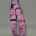 Hikiko Cute Pink Martingale Collar with Heart Design Soft Nylon Quick Release Buckle Dog Collars for Large Dogs (Fresh Love,Large)