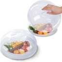 Microwave Cover for Food 2PCS Microwave Splatter Cover Large Microwave Plate Food Cover With Easy Grip Handle Anti-Splatter Lid With Enlarge Steam Vents,11.5 Inch,BPA Free & Dishwasher Safe 2-PCS